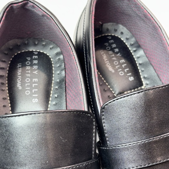 Perry Ellis Mens Portfolio Devonte Black Loafers Ultra Foam‎ Size 11.5 - Picture 8 of 8